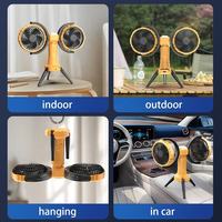 Ventilateur de camping rechargeable YONGYUAN 8000mAh avec lumière nocturne, crochet de suspension, affichage numérique pour une utilisation portable en extérieur