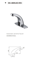 Robinet de lavabo à capteur de température sans contact, monotrou, moderne, à poignée unique, en laiton de luxe, très vendu
