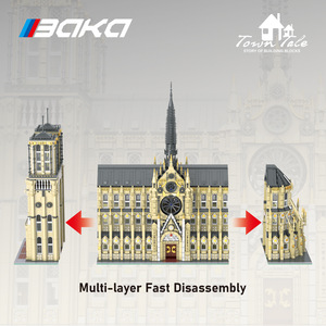 Baka 33213 Notre Dame Cathedral Building Blocks Model Educational Toy For Teens Desktop Ornament - Product Image 5