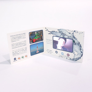 Carte pliée imprimée en couleur LCD stockage d'affichage électronique carte de voeux d'<span class=keywords><strong>invitation</strong></span> de lecture vidéo de <span class=keywords><strong>mariage</strong></span> - Product Image 2