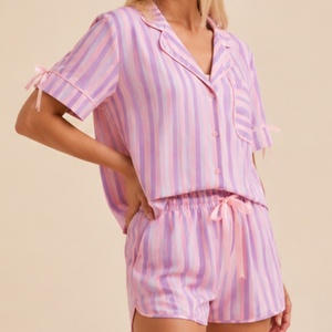 Wholesale Elegant Classic Fashionable Cotton Stripe Pijama Women's <strong>Pajamas</strong> Sets Breathable Stylish <strong>Christmas</strong> Plus Size Sleepwear - Product Image 4