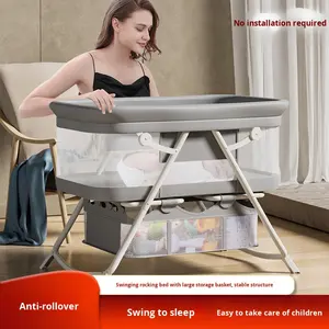 Fortus BJJ-001A Lit Bébé Multifonctionnel Portable Anti-Reflux en Métal, Grande Couchette Co-Sleeping Mobile et Pliable - Product Image 3