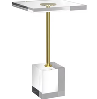 Table d'appoint carrée en acrylique avec un design moderne et une construction durable pour le salon et le bureau à domicile