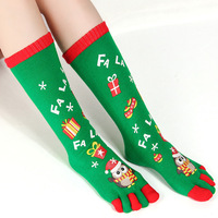 Cinq orteils chaussettes de noël femmes automne et hiver déodorant sweat chaud orteil chaussettes