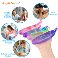 Jouets sensoriels anti-stress en forme de banane, transparents et scintillants, pour soulager l'anxiété des enfants, cadeaux en vrac pour fêtes