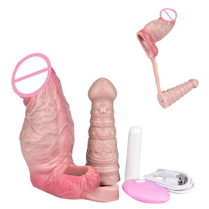 FAAK - Funda de Silicona para Agrandamiento del Pene, con Vibrador Anal, Doble Estimulación, OEM, ODM, Venta al Por Mayor - Product Image 1
