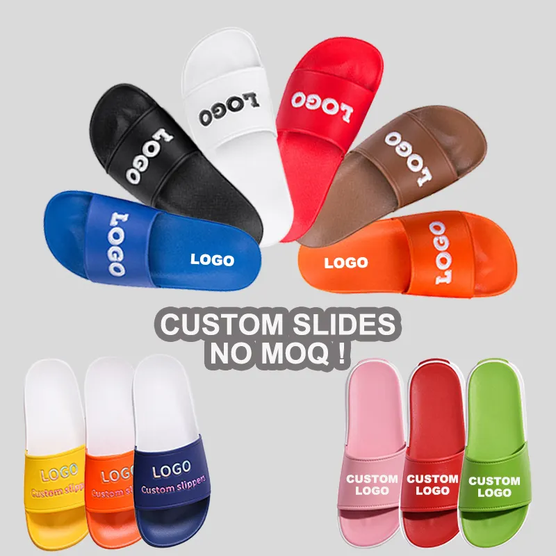 Wholesale Summer Unisex Designer Printed Logo EVA PVC Sole Female Kid Man Sandals House Home Custom Slides Slippers For Men