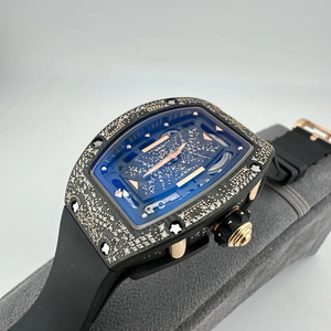 Luxury Carbon Fiber Pure Gold <b>Watch</b> Tonneau <b>Skeleton</b> Design with Diamond Inlay High-End Women's <b>Automatic</b> Mechanical <b>Watch</b> - Product Image 4