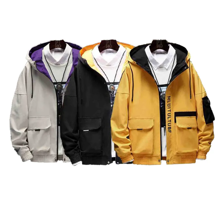 Jacket Men's Spring And Autumn New European and American Clothing Men's Casual Clothes Thin Section Large Size Hood