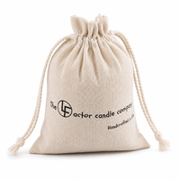 Pochette en lin naturel avec cordon de serrage, emballage cadeau pour bougies, logo personnalisé, sacs en gros, vente en vrac