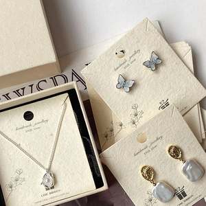 Custom Designed Logo Paper Jewelry Display <b>Cards</b> Front and Back for <b>Earrings</b> Necklaces and Rings Personalized Jewelry Tags - Product Image 1