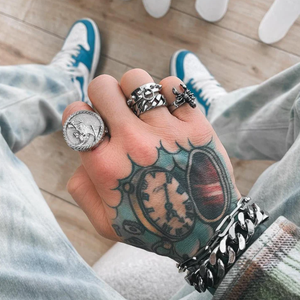 Hip Hop Style Gothique Punk Hommes Bague En Acier Inoxydable 316L Pointes Dent De Loup Conception Rhodium Plaqué Chien Collier Cadeau pour Lui Elle - Product Image 3