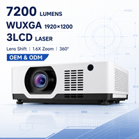 Projecteur laser professionnel WUXGA 3LCD 7200 lumens avec installation flexible à 360 degrés