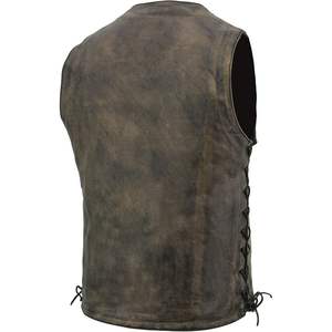 เสื้อกั๊กหนัง MLM3540ผู้ชายมีกระเป๋าสีน้ำตาล10กระเป๋าดีไซน์คลาสสิก2025 - Product Image 5