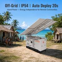 Générateur hybride diesel solaire intégré 20KW avec batterie, stockage 45kWh, réservoir de carburant 180L, 3.7L/h pour usage hors réseau, ferme, île, urgence