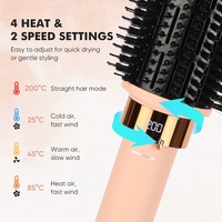 Sikat Rambut Elektrik Profesional 4 in 1 dengan Motor Tanpa Sikat, Pengering Rambut Berkecepatan Tinggi, Sikat Udara Panas, Multistyler Salon
