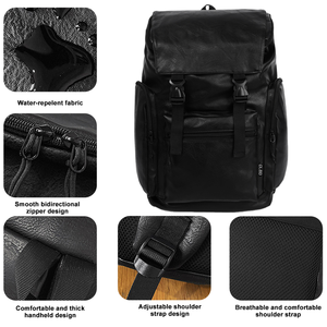 HAIBOWY Fournisseur de sacs <span class=keywords><strong>à</strong></span> <span class=keywords><strong>dos</strong></span> en <span class=keywords><strong>cuir</strong></span> PU multi-usages, élégants, <span class=keywords><strong>vintage</strong></span>, grandes tailles, pour étudiants et écoliers - Product Image 3