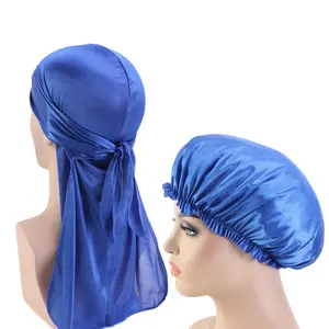 Bonnet Durag Wholesale New Fashion Cheap Double Layer High Elastic Hair Durag And Bonnets Silk