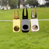 Outil de réparation de mottes de golf personnalisé avec porte-cigare et marqueur de balle en métal avec votre logo de marque gravé au laser