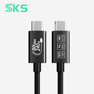 Câble USB4 80 Gbps 240 W en nylon tressé Type C vers Type C, charge <span class=keywords><strong>rapide</strong></span>, transfert de données haute vitesse pour mobile et ordinateur portable - Product Image 1
