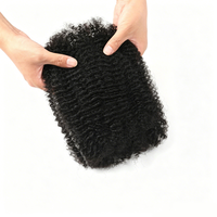 Cheveux humains Remy 100 % naturels non traités, bouclés afro crépus, en vrac pour tresses, 4C, 30g 50g, pour dreadlocks au crochet, 10-20 pouces