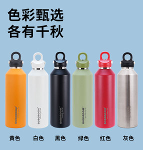 Una mano Fácil de abrir Botellas de acero inoxidable aisladas Deportes al aire libre Camping Senderismo Botella de agua - Product Image 3