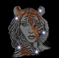 Échantillon gratuit mode nouveauté lion prêt à presser vente en gros usine Hot Fix strass cristal transfert