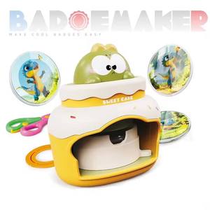 Machine à badges éducative DIY pour enfants, jouet créatif et amusant à faire soi-même, avec motifs animaux de dessins animés originaux - Product Image 4