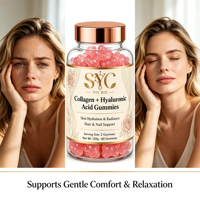 Gummies SYC BIO Collagène Acide Hyaluronique Format Pratique 60 Gummies 120g OEM ODM Marque Privée Prix Usine Vente en Gros