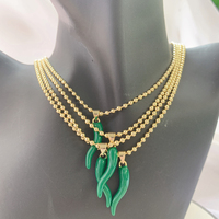 Mode Nouveau Design Chili Charme Collier Plaqué Or Laiton Couleur Émail Poivre Pendentif Colliers Bijoux
