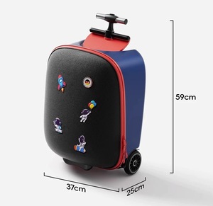 Valise rigide pour enfants, bagages de voyage, libération des mains, chariot à roulettes avec poussette pour enfants, bagages à roulettes pour enfants - Product Image 3