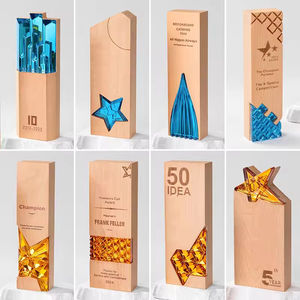 شرف الشركة المصنعة للكريستال مخصص للبيع بالجملة تصميم فريد خشبي - Product Image 1