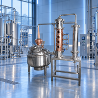 Alambic de Distillation Commercial 200L en Cuivre et Acier, Certifié CE, pour Whisky, Vodka, Gin, Éthanol – Vente Directe Usine