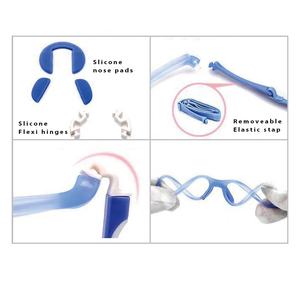 Gafas Unisex <span class=keywords><strong>para</strong></span> Niños TR90 <span class=keywords><strong>de</strong></span> Silicona Azul, Duraderas, con Esquinas Cuadradas, Correa Ajustable, Almohadilla Nasal Suave, <span class=keywords><strong>Lentes</strong></span> <span class=keywords><strong>de</strong></span> PC 9005 <span class=keywords><strong>para</strong></span> Leer - Product Image 2