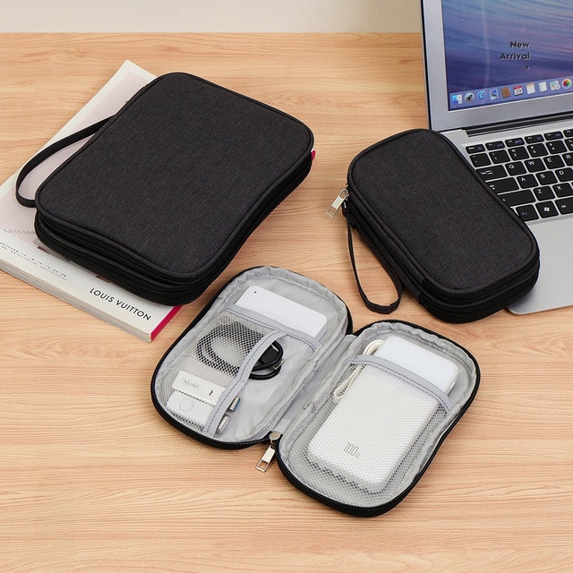 Customised Portable Cable Organizer Pouch Bag for Cable & Charger Data Cable Organizer Nylon Storage Bag