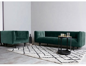 Bắc Âu Chất Lượng Cao Màu Xanh Lá Cây Nhung Sofa Hiện Đại Vải Chesterfield Đồ Nội Thất Nhà Trực Tuyến - Product Image 2
