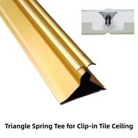Profilé en V triangulaire à ressort en acier galvanisé à clipser pour plafond, dissimulé, moderne, installation facile, pour bureaux, centres commerciaux, hôpitaux