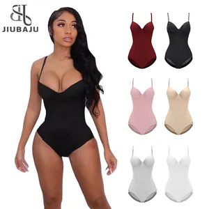 Waist Trainer Bodysuit Slim Full Body Shapewear Seamless Round Neck Jumpsuits Tummy Control Tops Shapewear Bodysuit