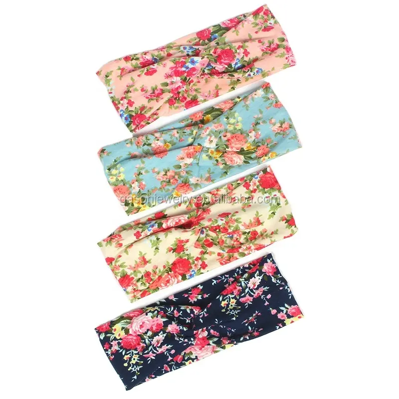 Mixed Boho Headband Mulheres Hairband Print Cotton Knot Headbands para Mulheres Acessórios de Moda Flower Cotton Hairbands