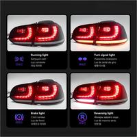 Conjunto de Luces Traseras LED Modificadas de 30W para Volkswagen Golf 6, Modelos 2010-2012, Luces Traseras GTI con Señales de Giro Dinámicas