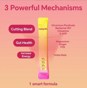 Cutting Drink Mix Berberina, Yerba <span class=keywords><strong>Mate</strong></span> y Magnesio, FOS Favorece la Señalización de Saciedad, Energía y Salud Intestinal, Sabor Fresa Açaí - Product Image 3