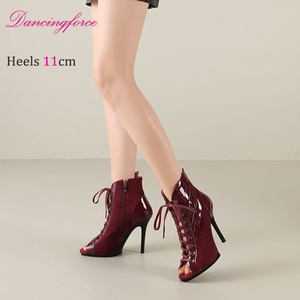 <span class=keywords><strong>Bottines</strong></span> courtes à lacets pour femmes, talons hauts sexy de 11 cm, pour la <span class=keywords><strong>danse</strong></span>, les soirées, la <span class=keywords><strong>danse</strong></span> de salon, le <span class=keywords><strong>jazz</strong></span> et la pole dance - Product Image 4