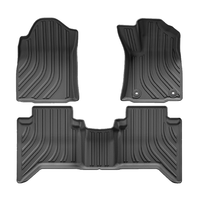 Tapis de sol pour Toyota Hilux Revo 2015-2024 RHD toutes saisons TPE 3,5 mm d'épaisseur 3 pièces robustes antidérapants ensemble complet Coolcars