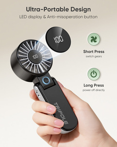 พัดลมมือถือพลังลมแรงพิเศษ เงียบพิเศษ หน้าจอ LED อัจฉริยะ แบตเตอรี่ 4000mAh พกพาสะดวก พับได้ พัดลมพกพาขนาดเล็ก มอเตอร์ไร้แปรงถ่าน ใช้ได้ทั้งคล้องคอ <span class=keywords><strong>รถ</strong></span>ยนต์ และกลางแจ้ง - Product Image 6