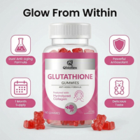 Qbioflex Gommes naturelles végétaliennes au glutathion et au collagène pour l'éclat de la peau, supplément nutritif quotidien pour la beauté