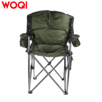 WOQI Chaise pliante moderne en tissu Oxford à structure en métal avec logo personnalisé-Mobilier d'extérieur portable pour jardin, parc et camping