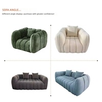 Canapé mobile deux places de style rétro VONLIVA avec tissu en mousse haute densité pour les petits espaces, meubles de salon