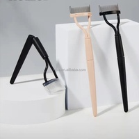 Kuas Kosmetik Lipat Mini Custom untuk Eyeliner, Alis, Maskara, Sisir Bulu Mata, Alat Kecantikan, Concealer