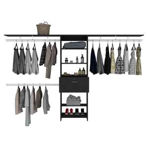 DB Ashland Five Shelves Closet System & Organizer Black Wengue Finish - Product Image 5