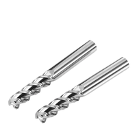 Fraise à queue carrée à 3 dents en carbure monobloc non revêtue de haute précision pour le traitement des alliages d'aluminium, fraise CNC